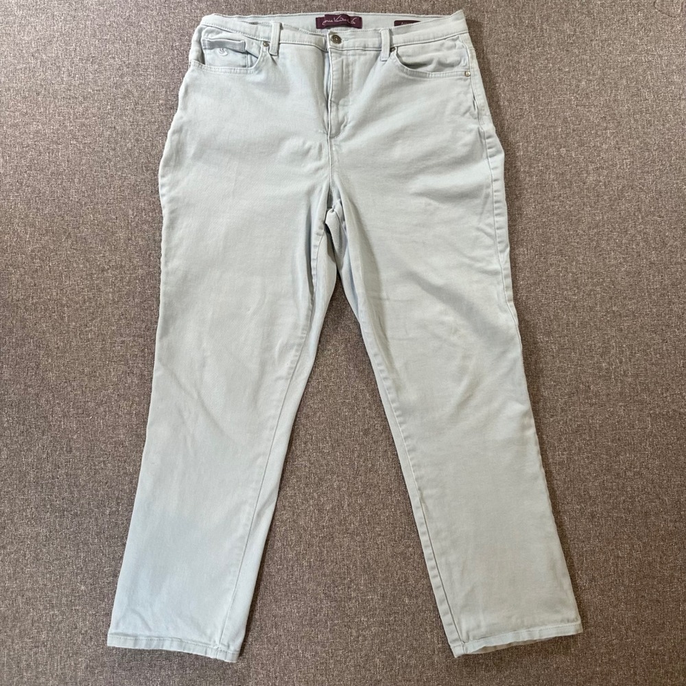 Gloria Vanderbilt Amanda Jeans Womens 14 Short Light Blue High Rise Tapered Pant